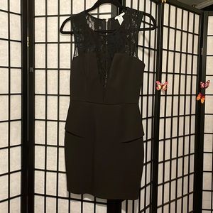 Bar III black lace mini dress
